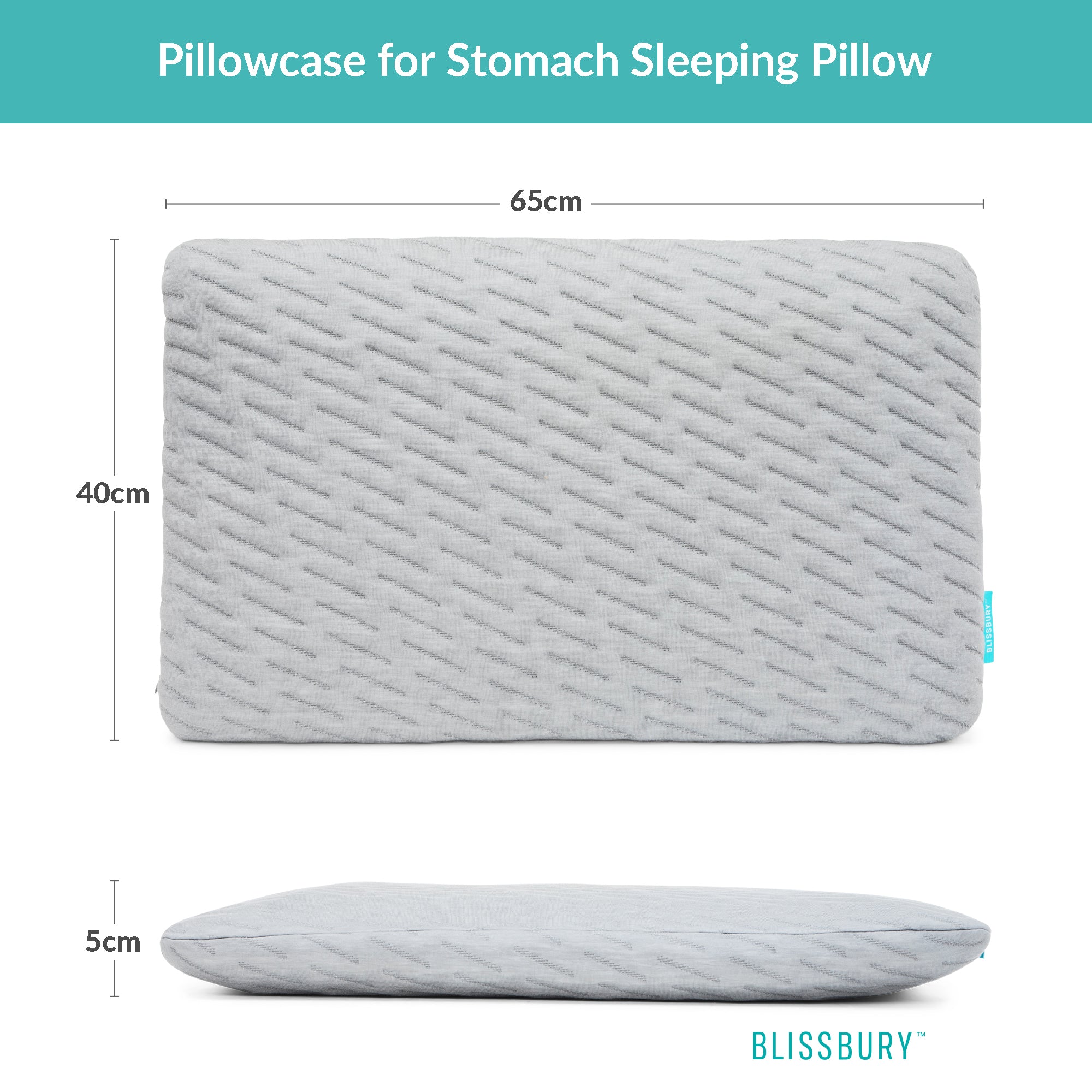 Blissbury Stomach Sleeping Pillow Gray / King