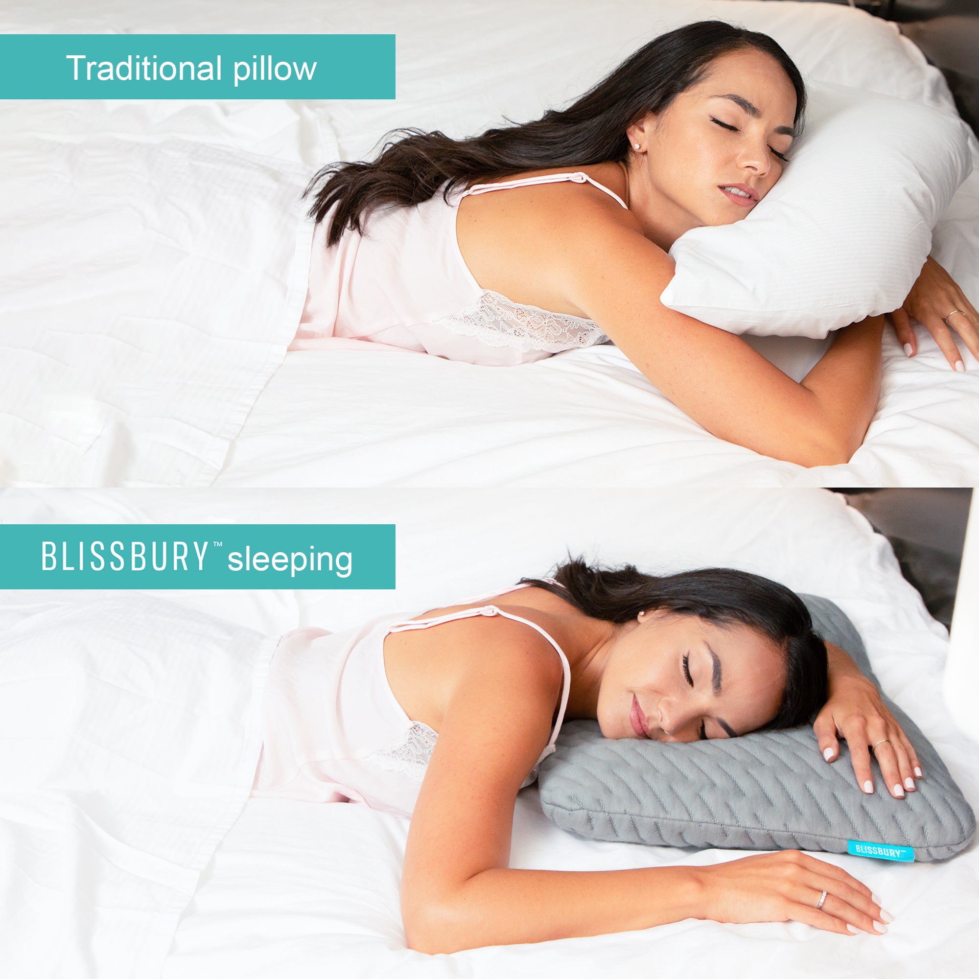 Blissbury Stomach Sleeping Pillow Gray / King
