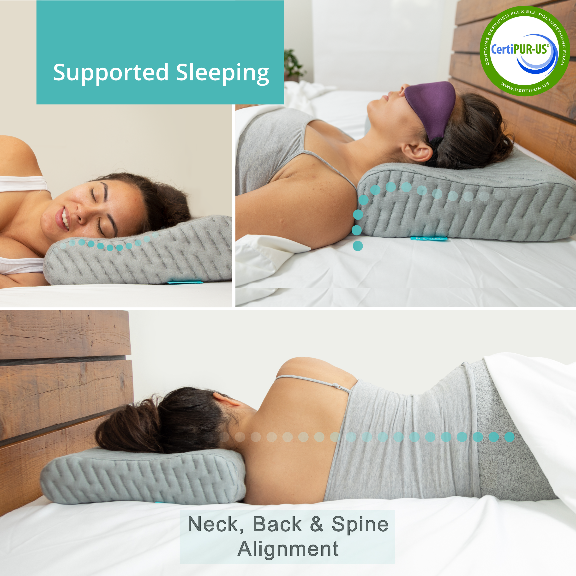 Contour Pillow for Neck Pain or sore back spine alignment