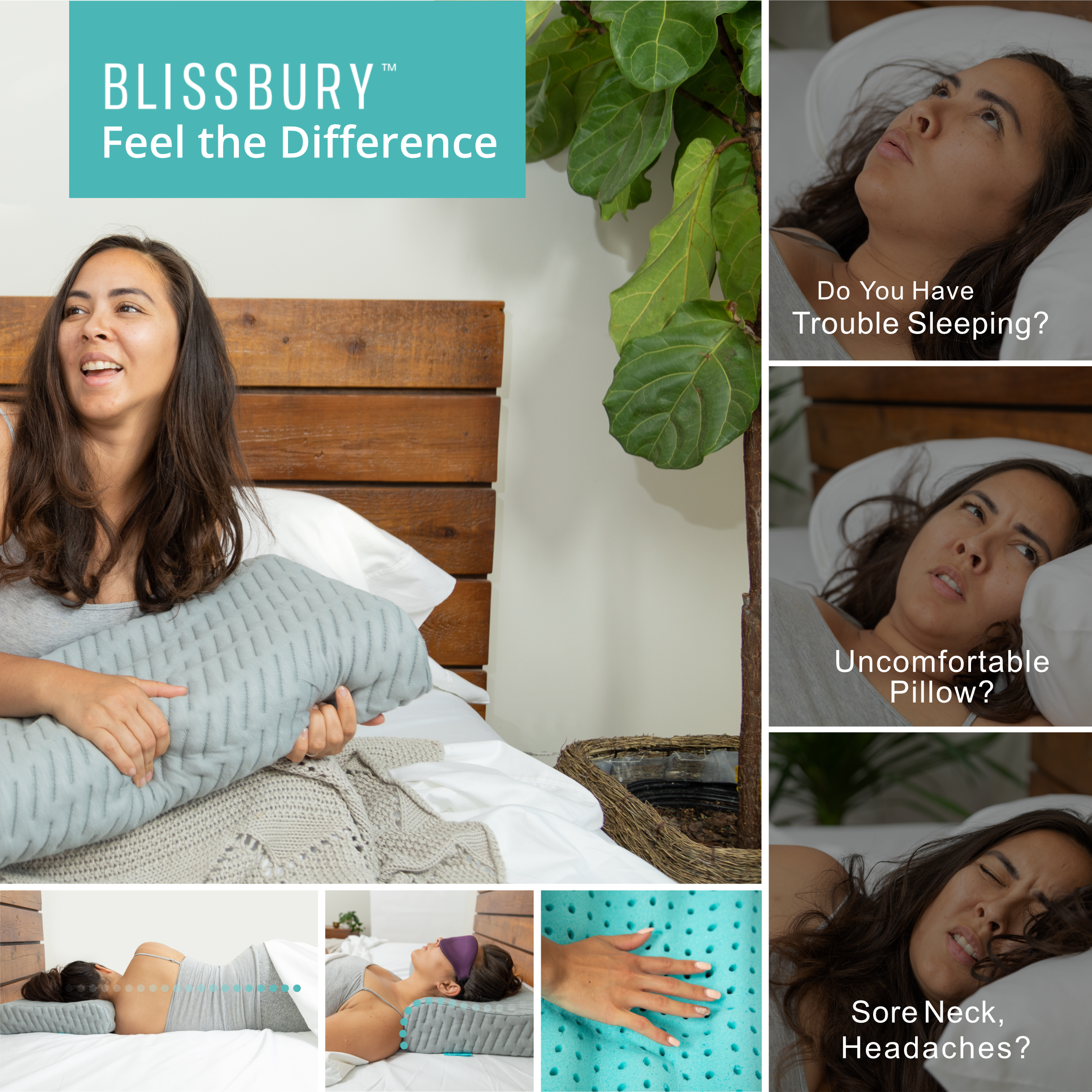 BLISSBURY Adjustable Contour Pillow